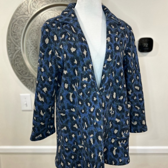 Villagallo blue heavy outer cardigan with pockets - Size 42 / US 8 / M - Picture 3 of 14